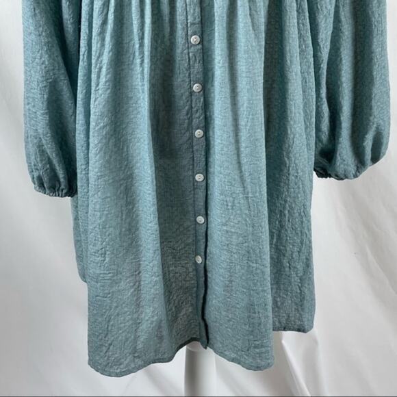 ODDY Teal & Cream Babydoll Boho Eyelet Lace Prairie Dress NWT Size S - Picture 8 of 12